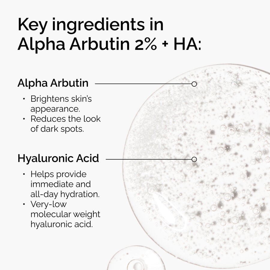 Ingredients of Alpha Arbutin 2% + HA